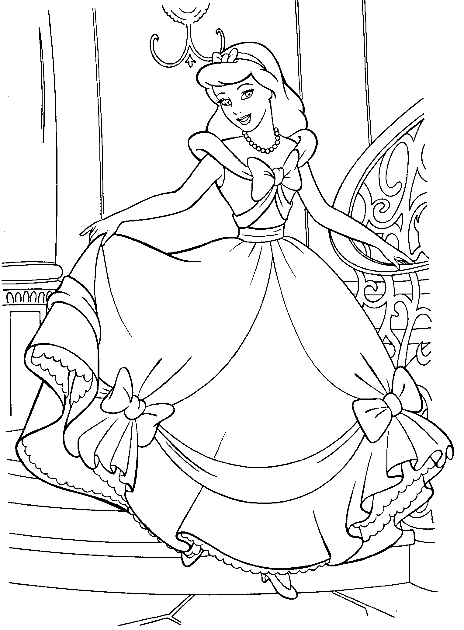 Drawing Cinderella #129503 (Animation Movies) – Printable coloring pages