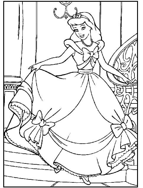 Coloring page: Cinderella (Animation Movies) #129519 - Free Printable Coloring Pages