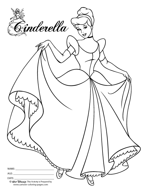 Coloring page: Cinderella (Animation Movies) #129523 - Free Printable Coloring Pages
