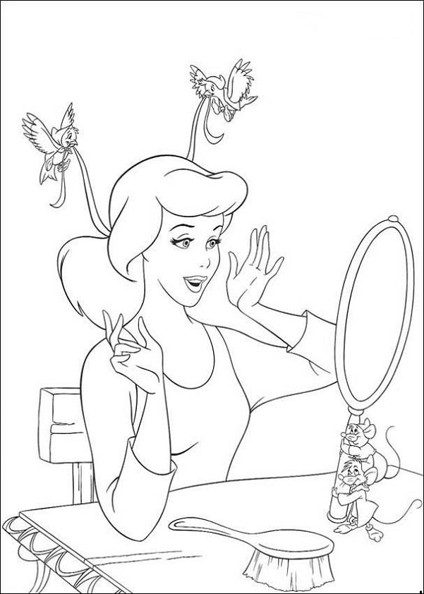 Coloring page: Cinderella (Animation Movies) #129527 - Free Printable Coloring Pages