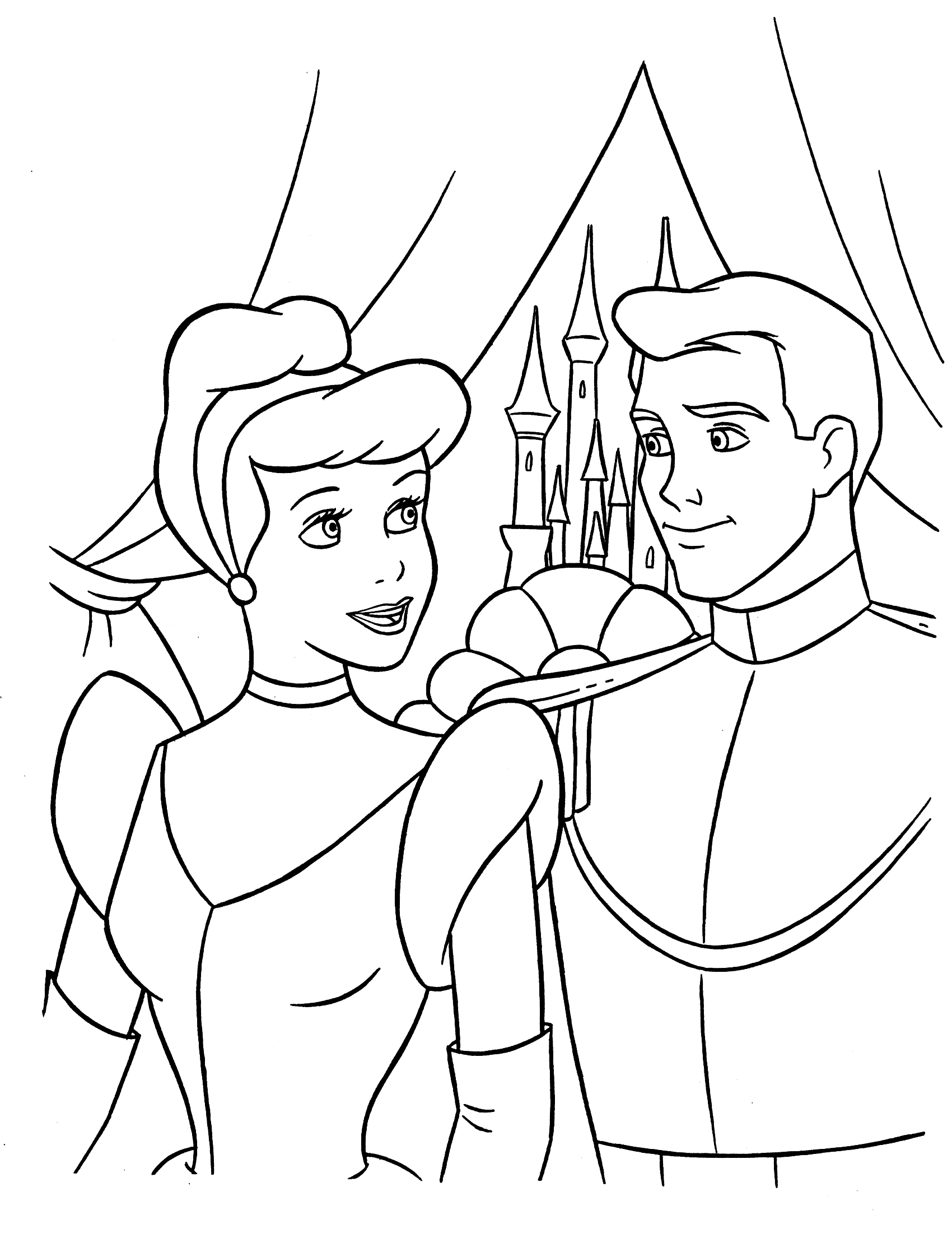 Coloring page: Cinderella (Animation Movies) #129537 - Free Printable Coloring Pages