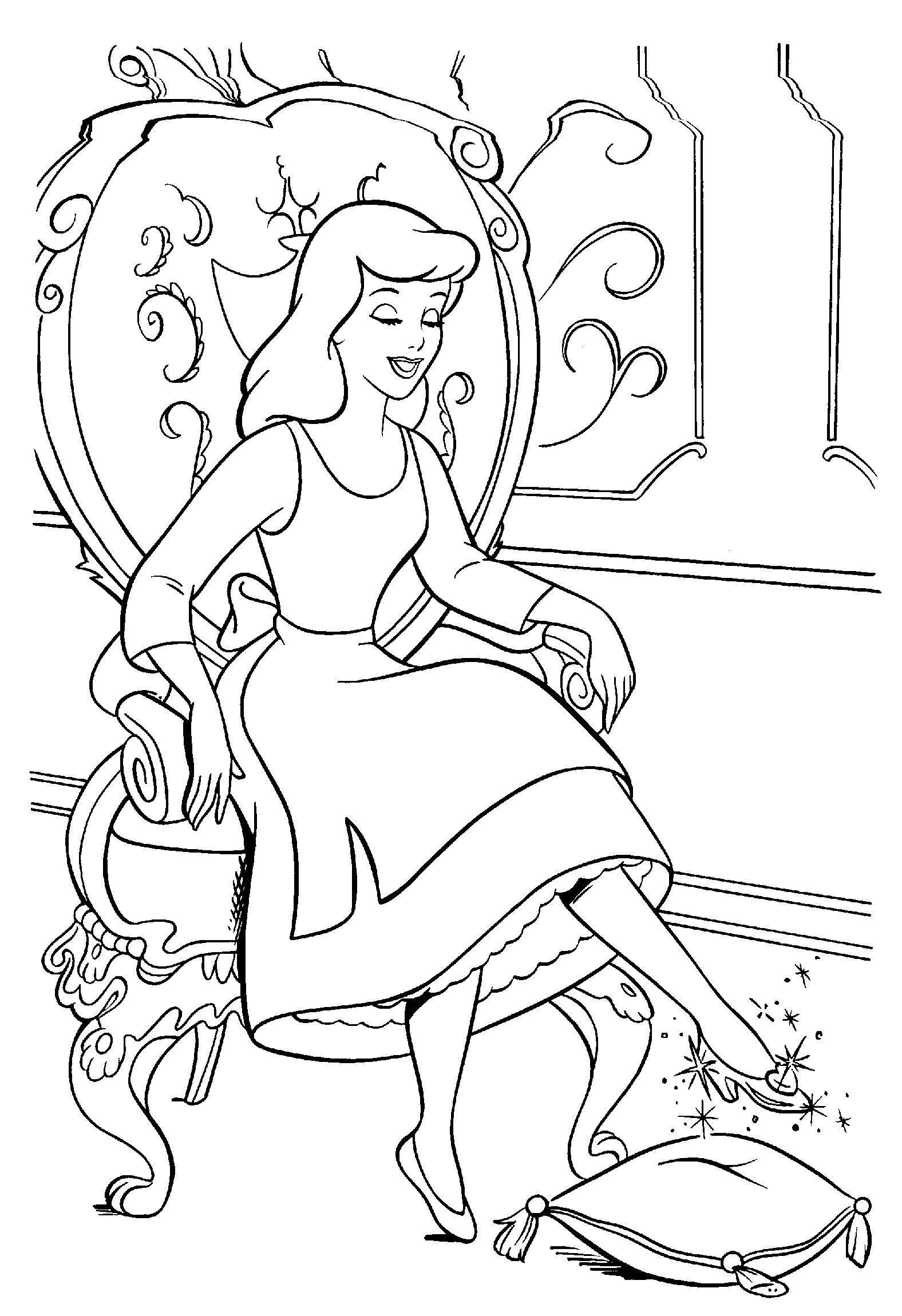 Coloring page: Cinderella (Animation Movies) #129559 - Free Printable Coloring Pages