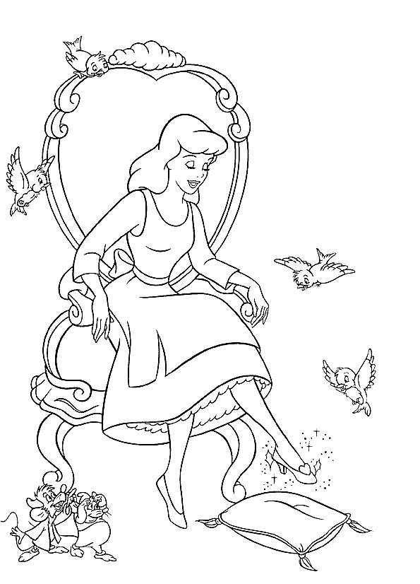 Coloring page: Cinderella (Animation Movies) #129575 - Free Printable Coloring Pages