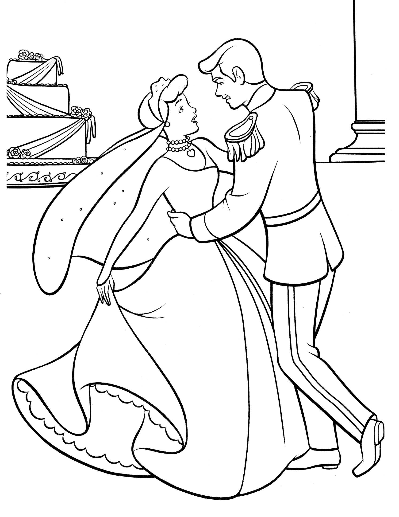 Coloring page: Cinderella (Animation Movies) #129589 - Free Printable Coloring Pages