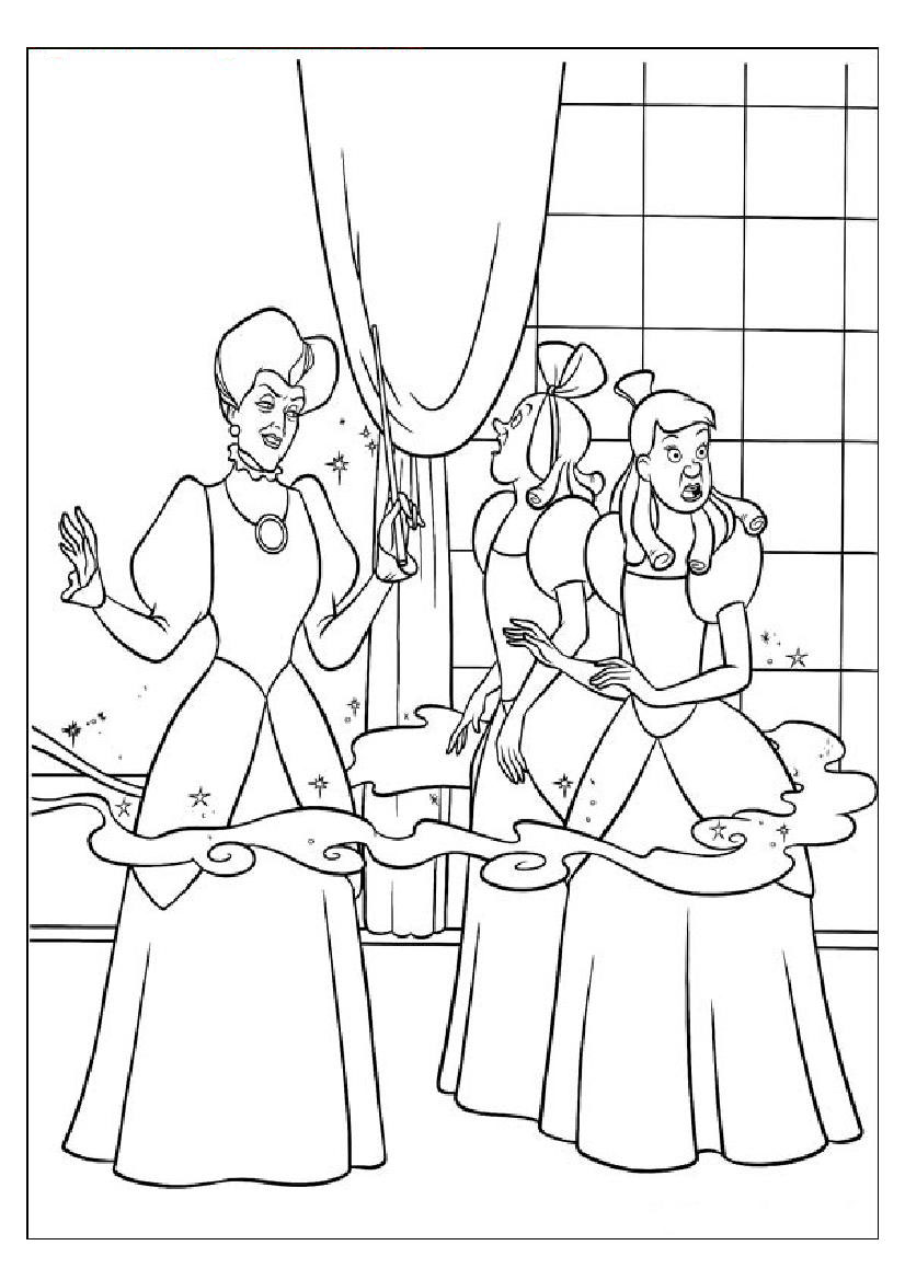 Coloring page: Cinderella (Animation Movies) #129596 - Free Printable Coloring Pages