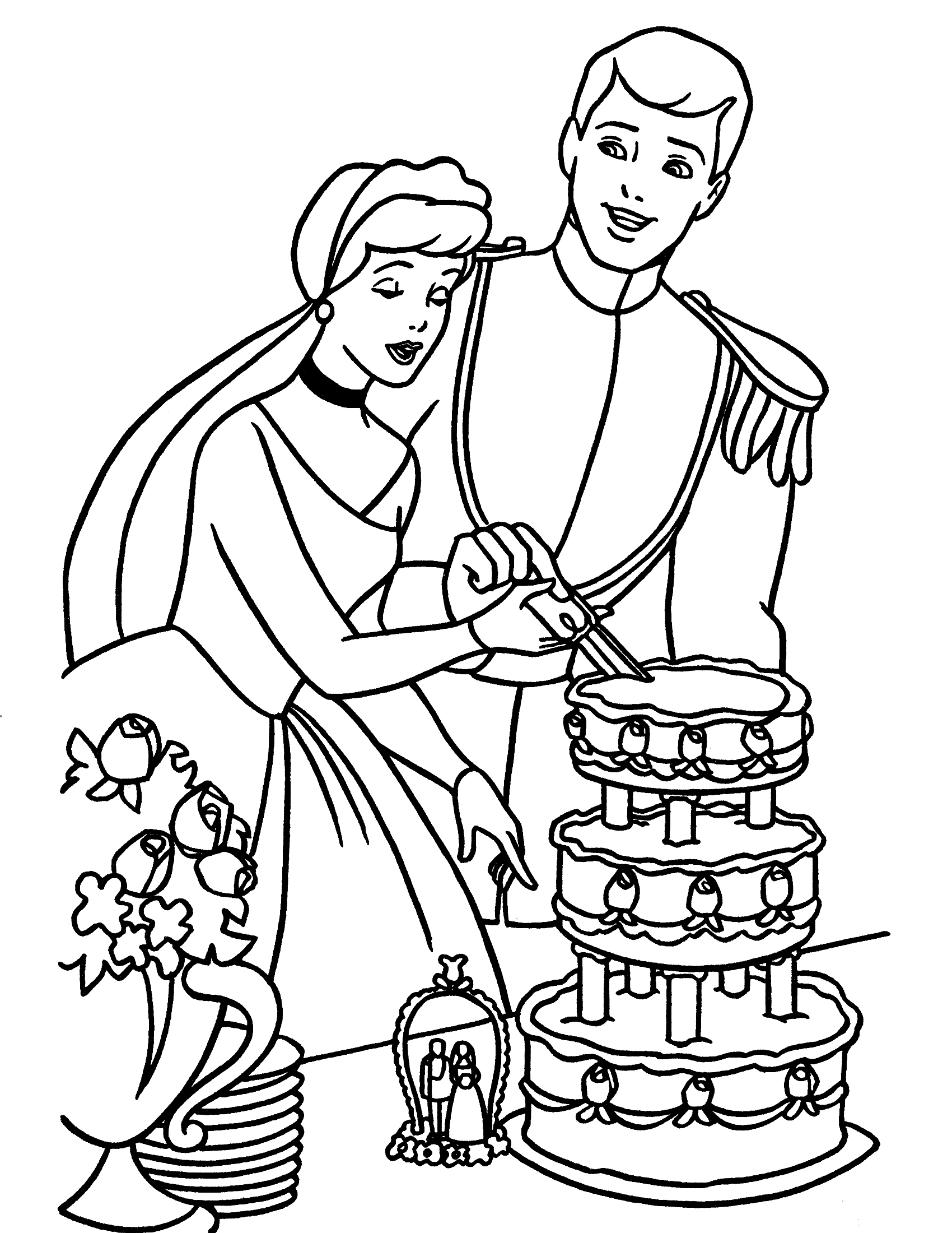 Coloring page: Cinderella (Animation Movies) #129630 - Free Printable Coloring Pages