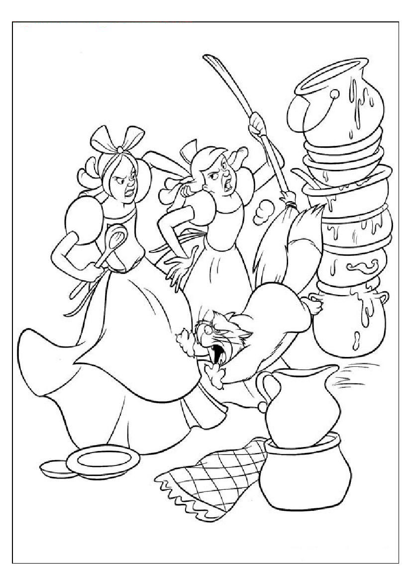 Coloring page: Cinderella (Animation Movies) #129652 - Free Printable Coloring Pages