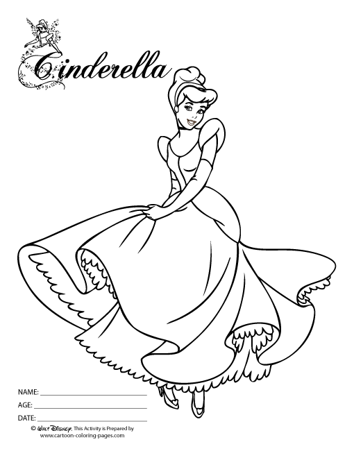 Coloring page: Cinderella (Animation Movies) #129680 - Free Printable Coloring Pages
