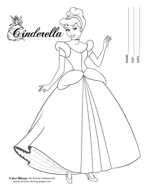 Coloring page: Cinderella (Animation Movies) #129682 - Free Printable Coloring Pages