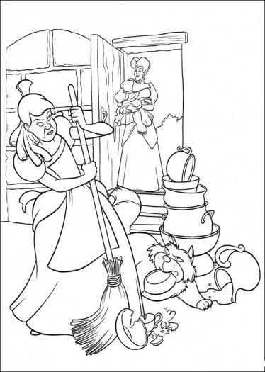 Coloring page: Cinderella (Animation Movies) #129683 - Free Printable Coloring Pages