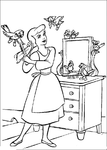 Coloring page: Cinderella (Animation Movies) #129714 - Free Printable Coloring Pages