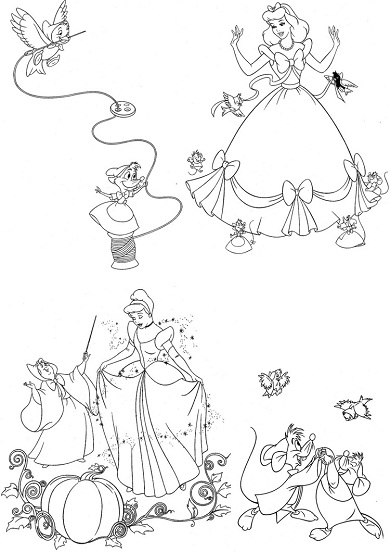 Coloring page: Cinderella (Animation Movies) #129720 - Free Printable Coloring Pages