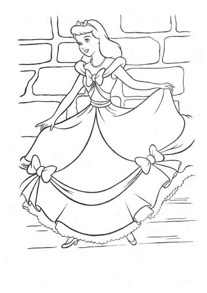 Coloring page: Cinderella (Animation Movies) #129726 - Free Printable Coloring Pages