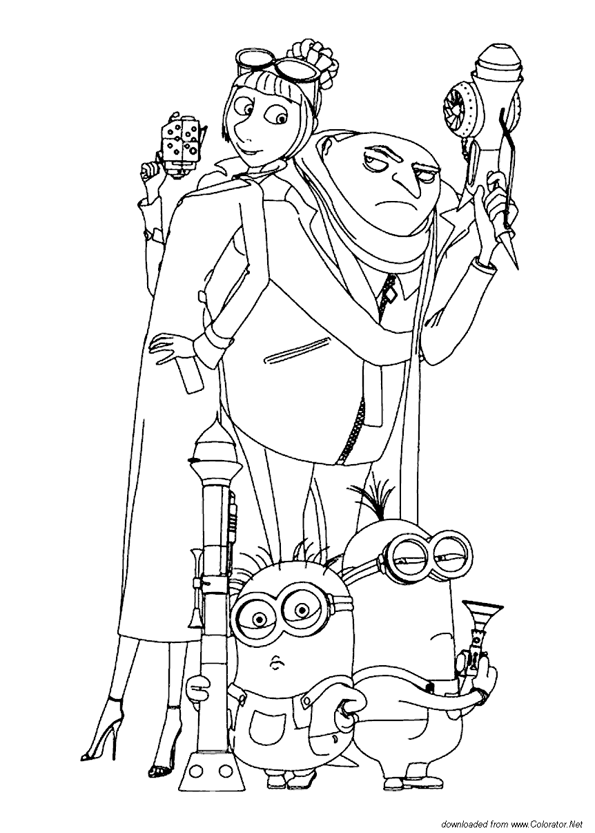 Coloring Pages Despicable Printable Minions Kids Gru Characters ...