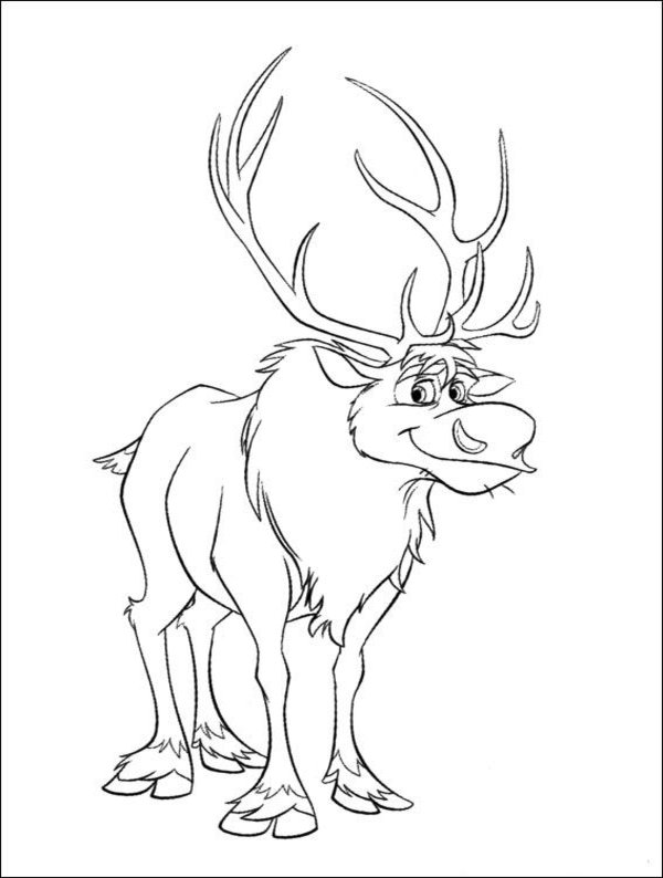 coloring pages of frozen sven video