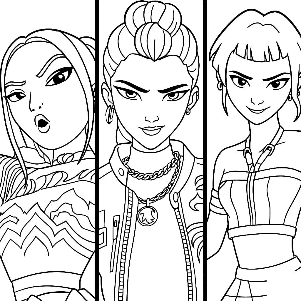 Coloring page: KPop Demon Hunters (Animation Movies) #221163 - Free Printable Coloring Pages