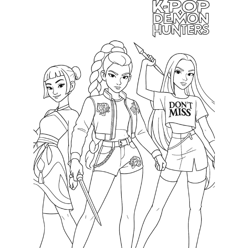 Free printable KPop Demon Hunters coloring page #221178 from Animation Movies collection Free printable KPop Demon Hunters coloring page #221178 from Animation Movies collection