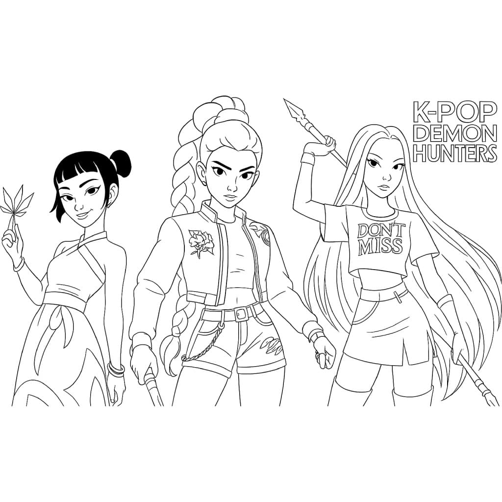 Coloring page: KPop Demon Hunters (Animation Movies) #221184 - Free Printable Coloring Pages