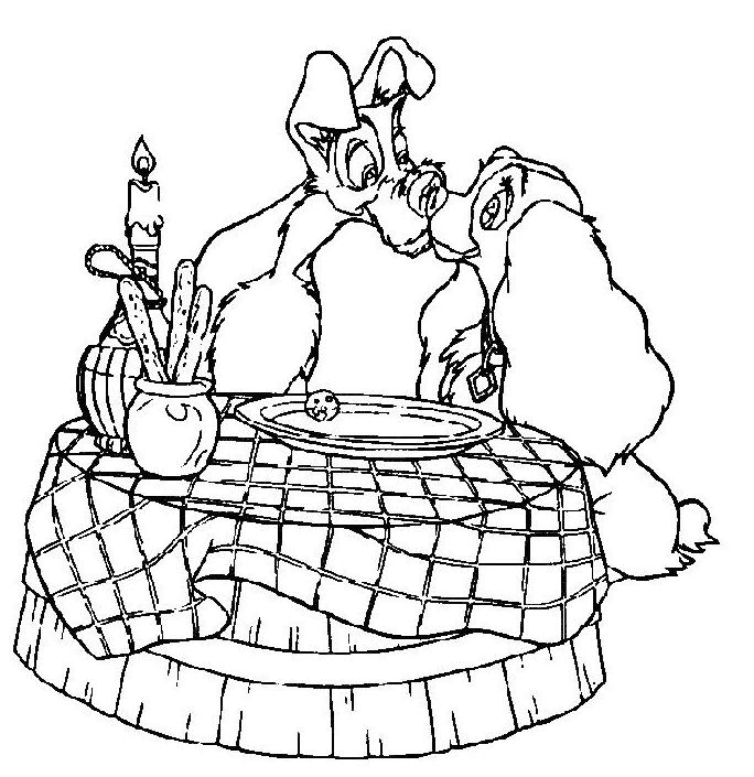 Coloring page: Lady and the Tramp (Animation Movies) #133221 - Free Printable Coloring Pages