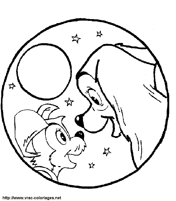 Coloring page: Lady and the Tramp (Animation Movies) #133242 - Free Printable Coloring Pages