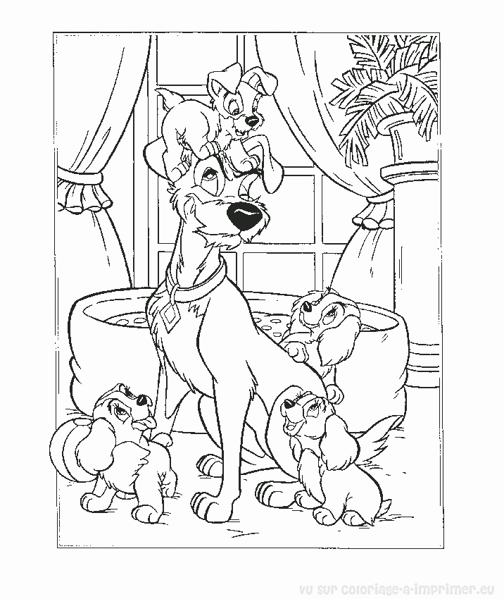 Coloring page: Lady and the Tramp (Animation Movies) #133243 - Free Printable Coloring Pages