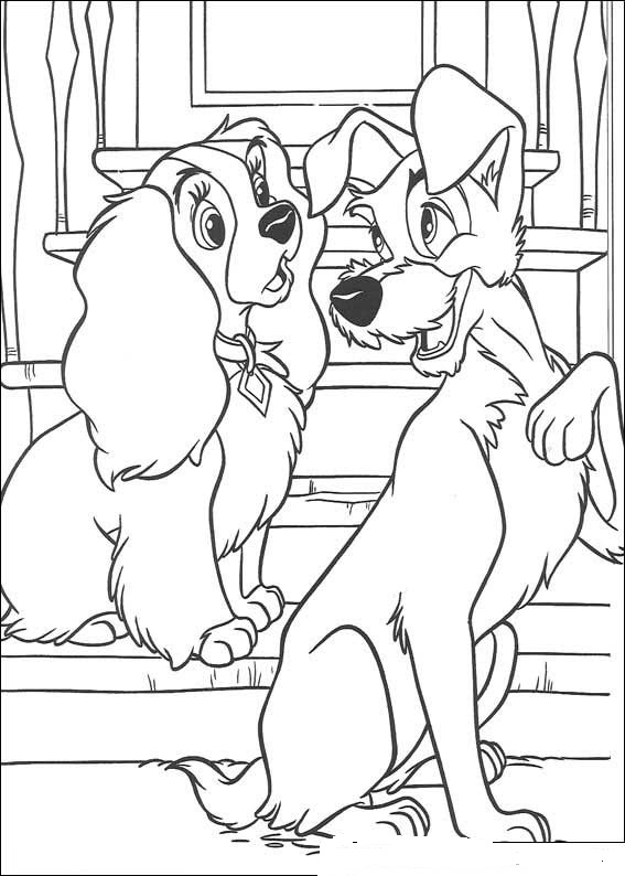 Coloring page: Lady and the Tramp (Animation Movies) #133245 - Free Printable Coloring Pages