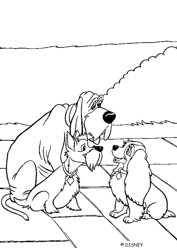 Coloring page: Lady and the Tramp (Animation Movies) #133254 - Free Printable Coloring Pages