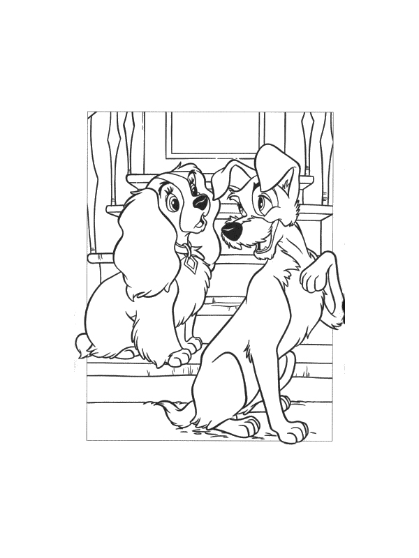 Coloring page: Lady and the Tramp (Animation Movies) #133255 - Free Printable Coloring Pages