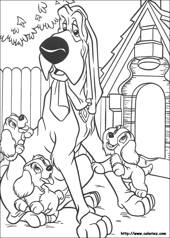 Coloring page: Lady and the Tramp (Animation Movies) #133263 - Free Printable Coloring Pages