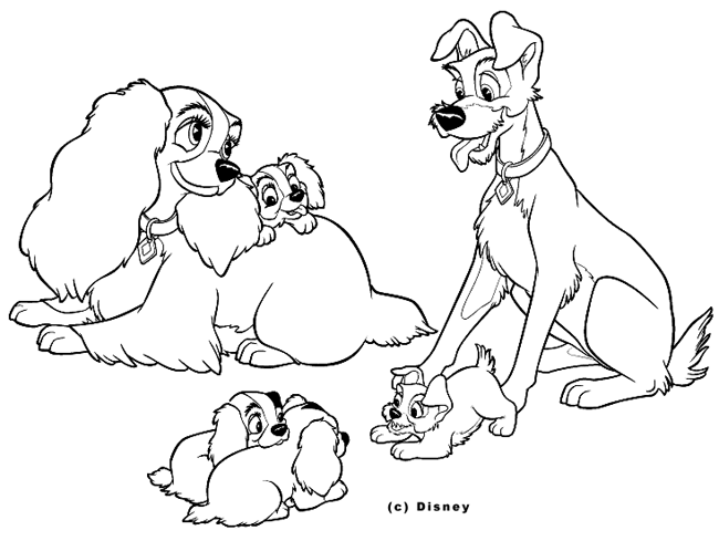Coloring page: Lady and the Tramp (Animation Movies) #133265 - Free Printable Coloring Pages