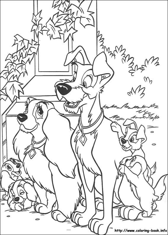 Coloring page: Lady and the Tramp (Animation Movies) #133277 - Free Printable Coloring Pages