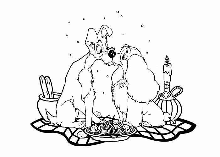 Coloring page: Lady and the Tramp (Animation Movies) #133291 - Free Printable Coloring Pages