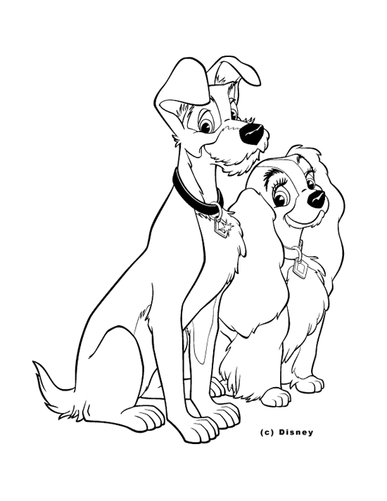 Coloring page: Lady and the Tramp (Animation Movies) #133298 - Free Printable Coloring Pages