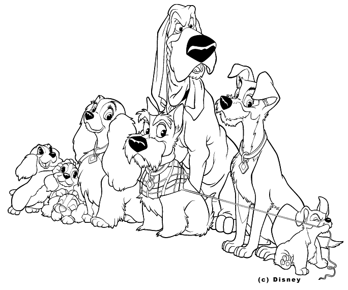 Coloring page: Lady and the Tramp (Animation Movies) #133319 - Free Printable Coloring Pages