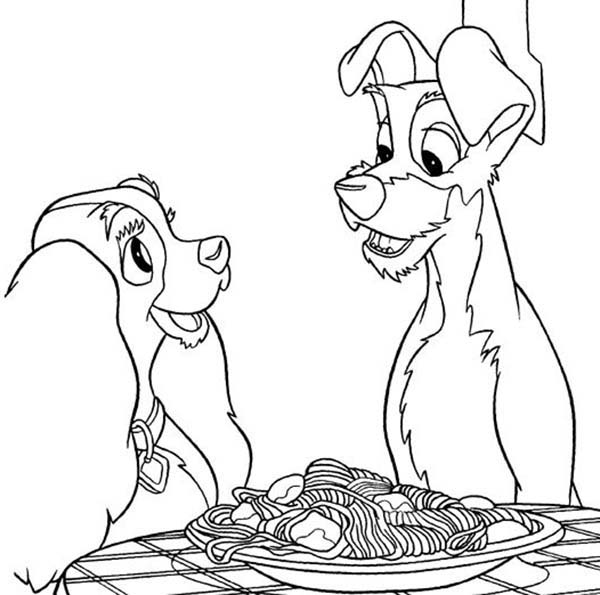 Coloring page: Lady and the Tramp (Animation Movies) #133343 - Free Printable Coloring Pages