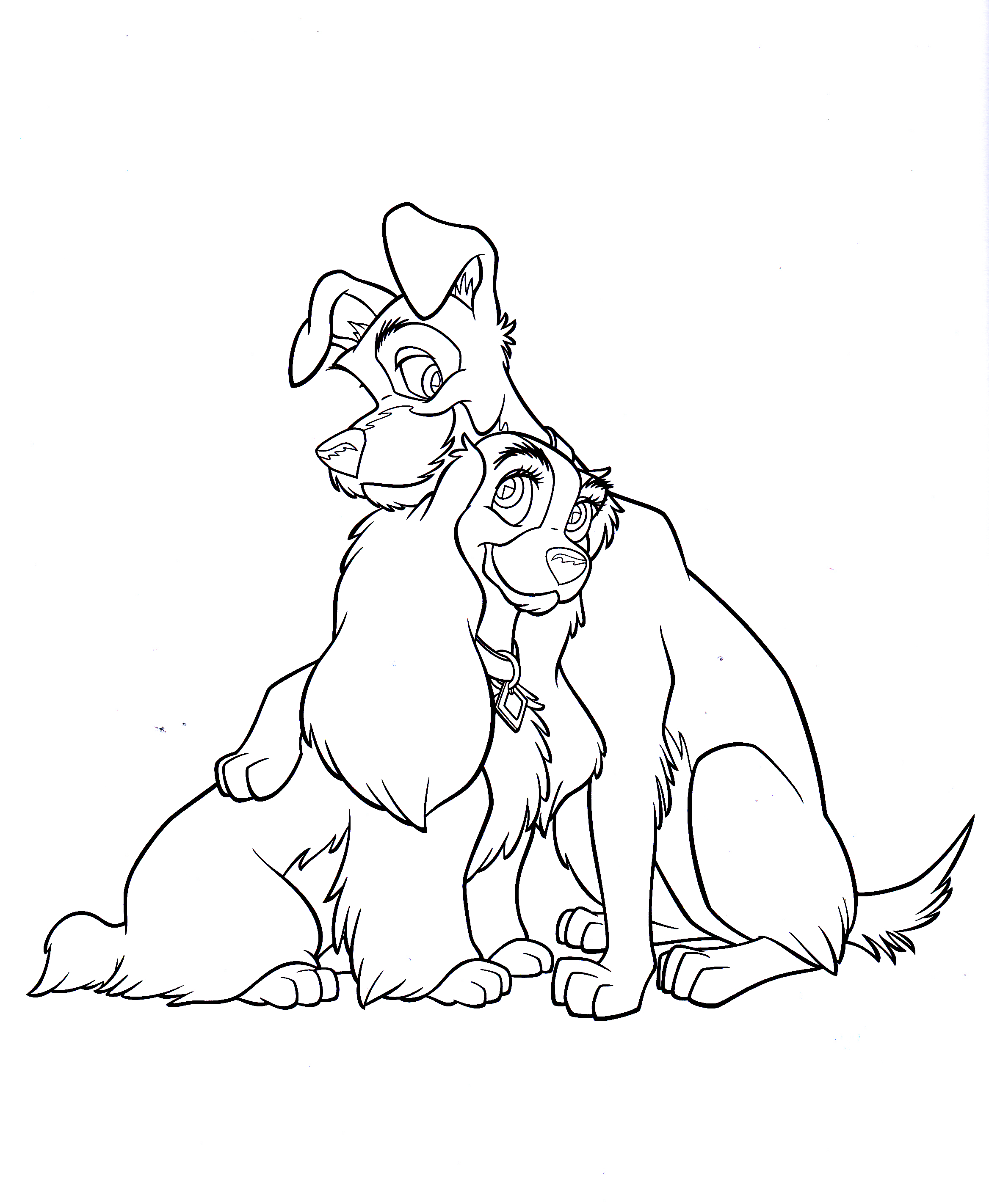 Coloring page: Lady and the Tramp (Animation Movies) #133345 - Free Printable Coloring Pages