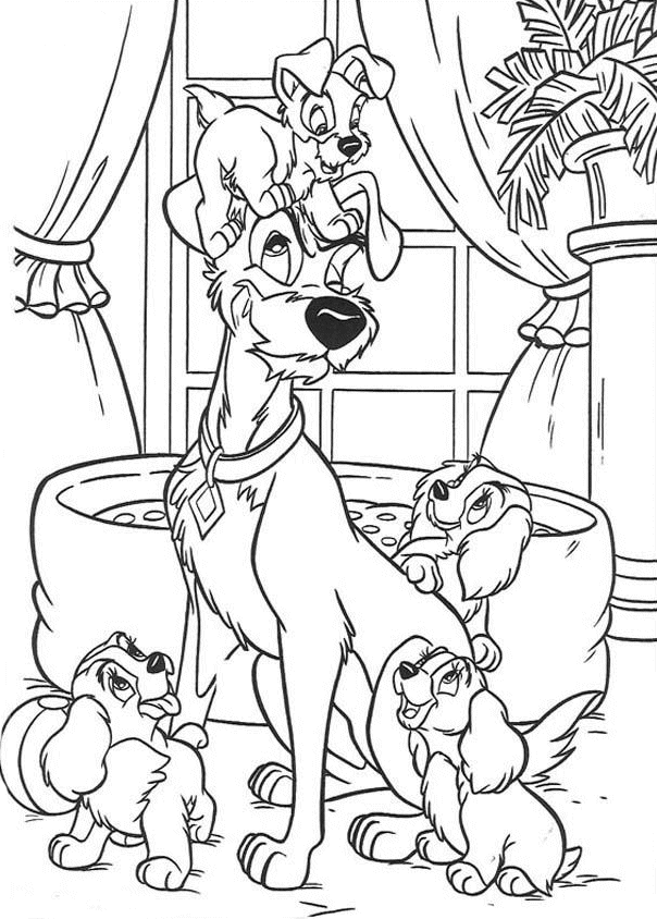 Coloring page: Lady and the Tramp (Animation Movies) #133348 - Free Printable Coloring Pages