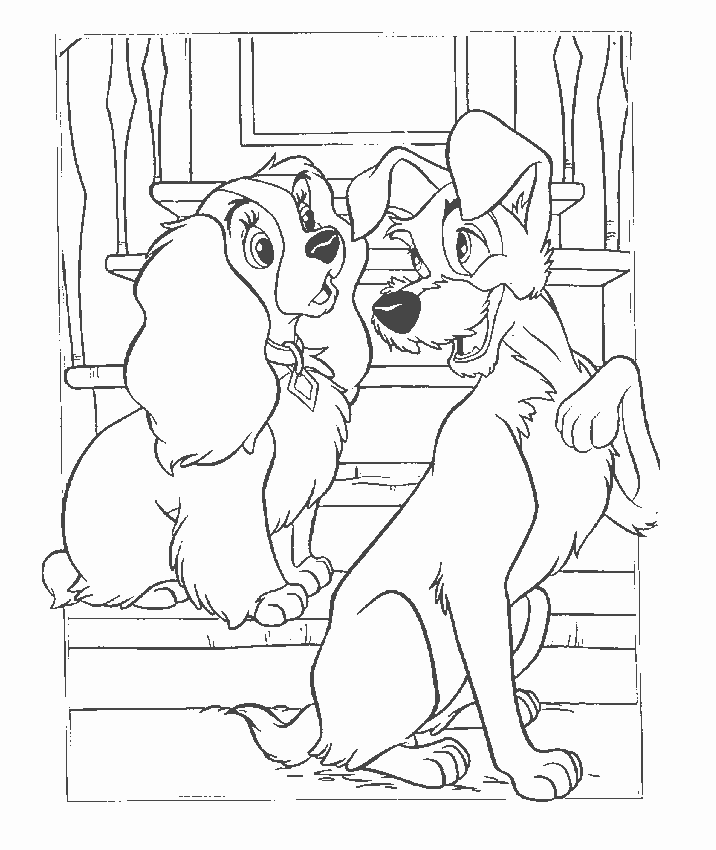 Coloring page: Lady and the Tramp (Animation Movies) #133356 - Free Printable Coloring Pages