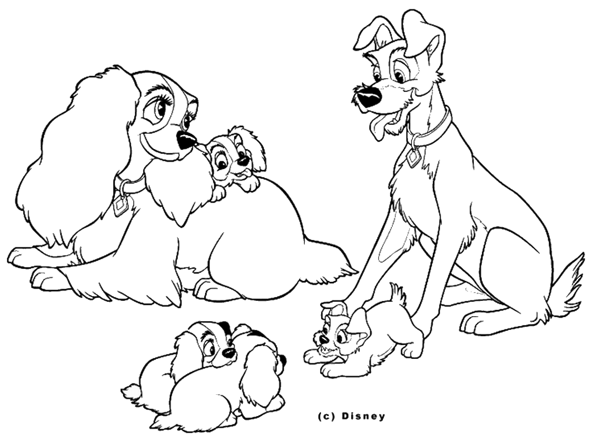 Drawing Lady and the Tramp #133372 (Animation Movies) – Printable...