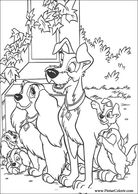 Coloring page: Lady and the Tramp (Animation Movies) #133391 - Free Printable Coloring Pages