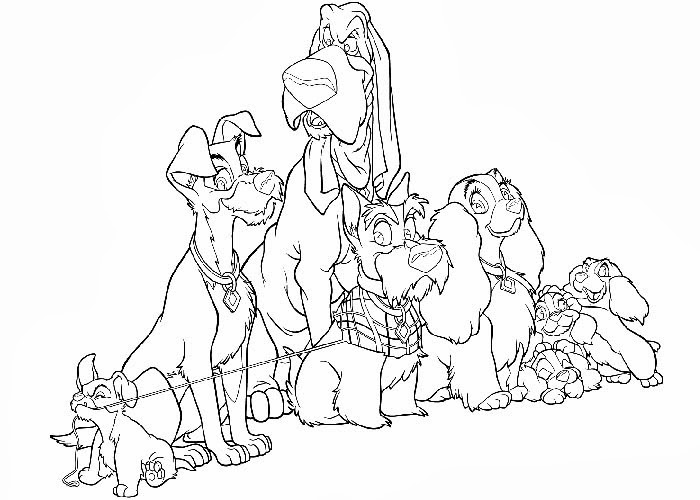 Coloring page: Lady and the Tramp (Animation Movies) #133408 - Free Printable Coloring Pages