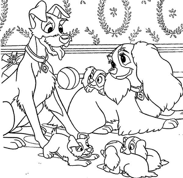 Download 349+ Tramp And Puppies For Kids Printable Free Lady And Tramp