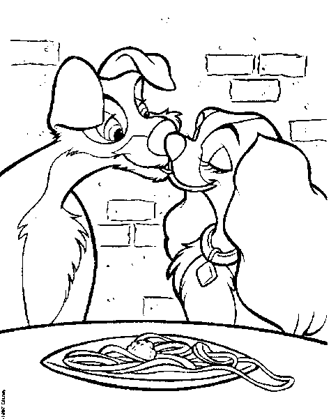 Coloring page: Lady and the Tramp (Animation Movies) #133418 - Free Printable Coloring Pages