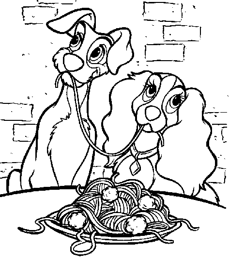 Coloring page: Lady and the Tramp (Animation Movies) #133419 - Free Printable Coloring Pages
