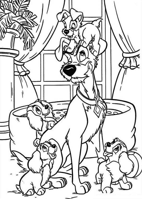 Coloring page: Lady and the Tramp (Animation Movies) #133433 - Free Printable Coloring Pages