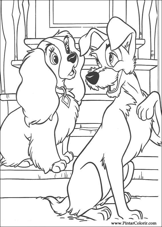 Coloring page: Lady and the Tramp (Animation Movies) #133451 - Free Printable Coloring Pages