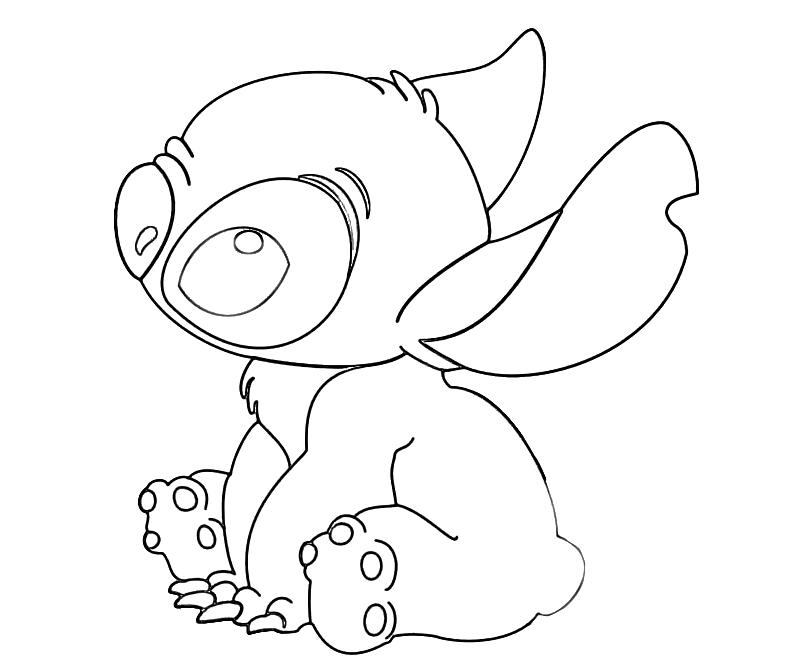 stitch coloring pages cute