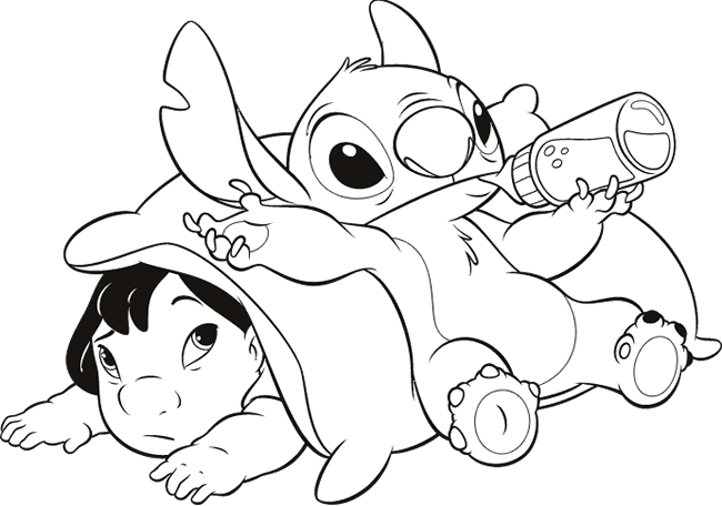 Drawing Lilo & Stitch #45001 (Animation Movies) – Printable coloring pages