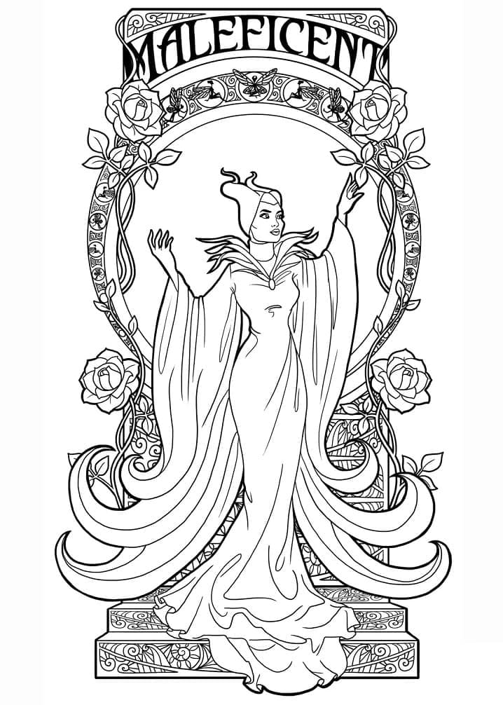Free printable Maleficent (Disney) coloring page #208929 from Animation Movies collection