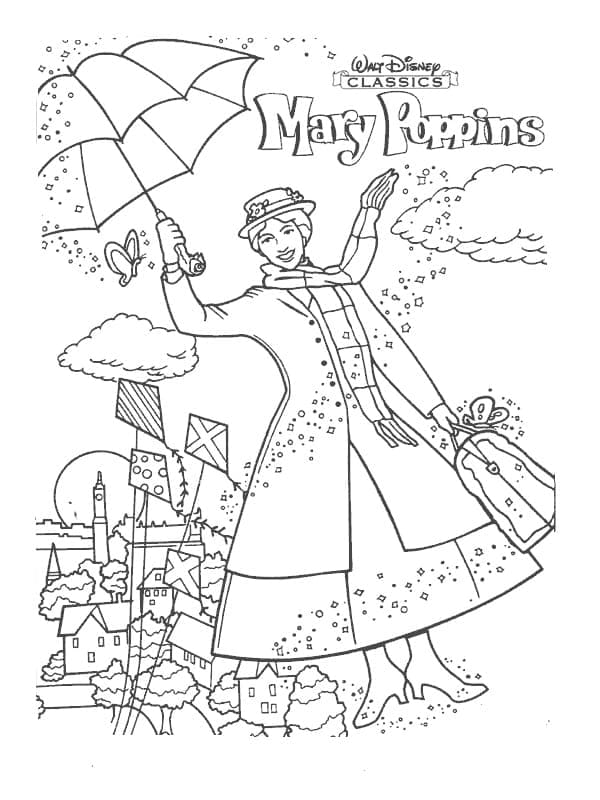 Coloring page: Mary Poppins (Animation Movies) #204820 - Free Printable Coloring Pages